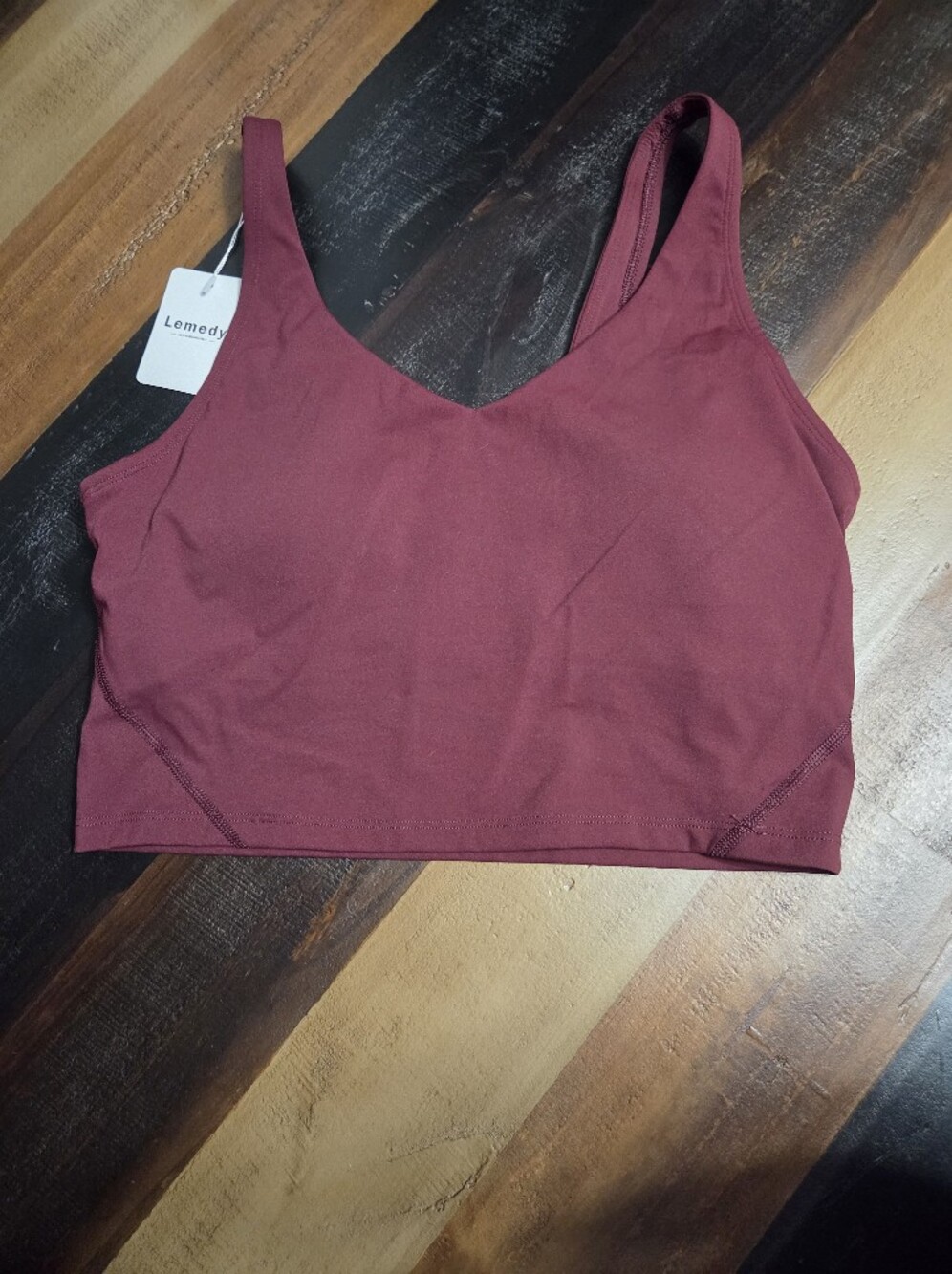 Burgundy Longline Sports Bra